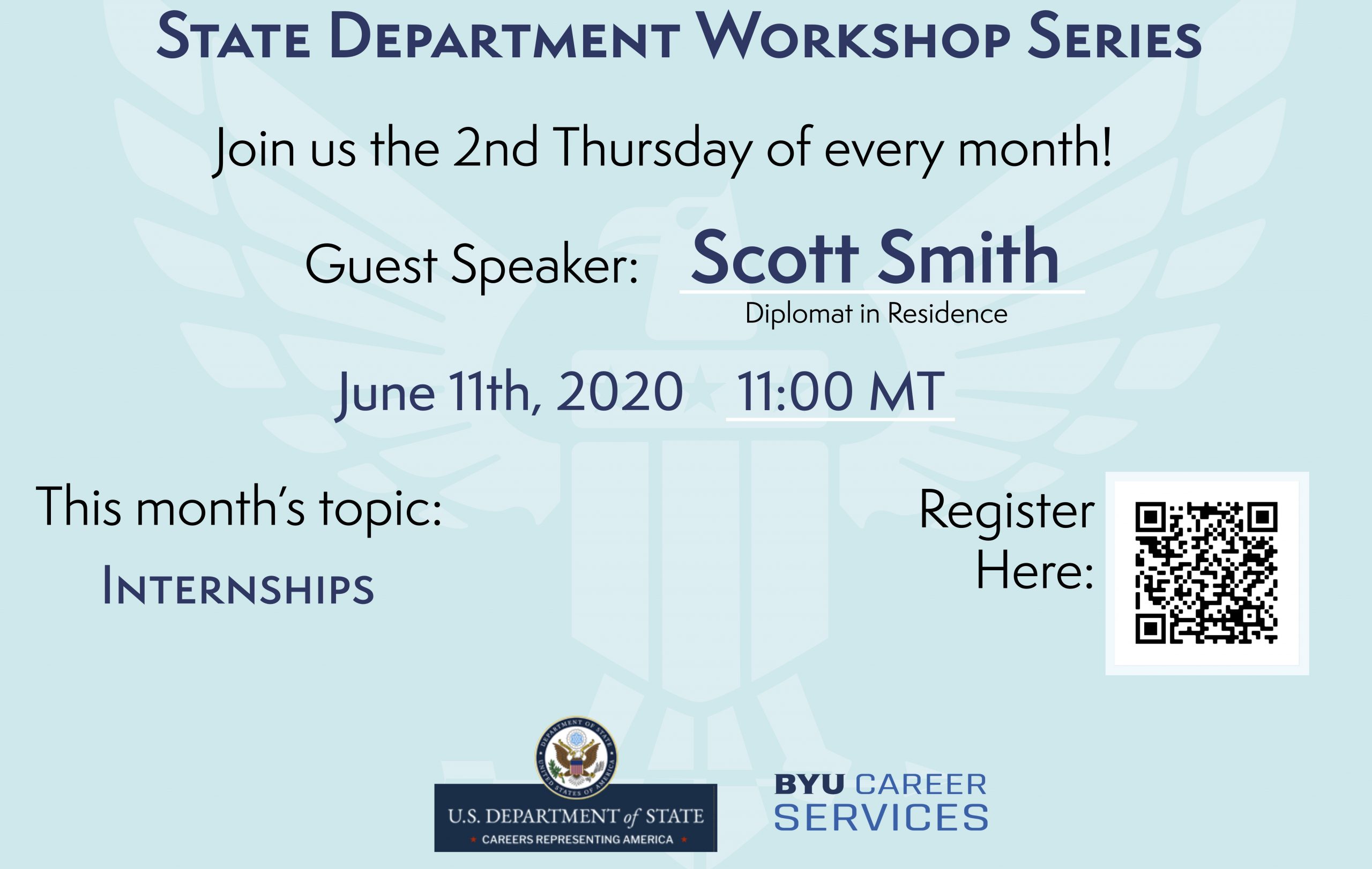 Learn About US State Department Internships! June 11, 11 am English